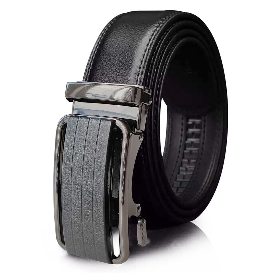 Q&Q ESSENTIALS (size 28-42) Mens Ratchet Belt Leather Adjustable with ...