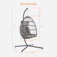 thumbnail image 5 of Outdoor Egg Chair, Hanging Egg Chair With Standing Seat, Armrest Cushion, Backrest, Metal Frame, Garden Rattan Egg Swing Chair For Indoor And Outdoor, 5 of 9