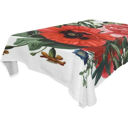

POPCreation Roses Tablecloths Chic Floral Table Top Decoration 60x104 inches