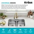 thumbnail image 4 of KRAUS Premier 32” Undermount 50/50 Double Bowl with Low Divider 18-Gauge Stainless Steel Kitchen Sink, 4 of 8