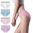 thumbnail image 3 of Fesfesfes Women Underwear Pack 4PC Large Seamless Cotton High Waist Briefs Hip Lifting Underpants Plus Size Underwear, 3 of 7