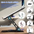 thumbnail image 3 of Soporte para Laptop Acero Carbono, Base para Laptop Portátil Plegable Antideslizante y Estable, Soporte para Tablet Base Giratoria de 360° y Altura Ajustable, Porta Laptop para PC/Tabletas, 3 of 4