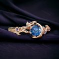 thumbnail image 2 of Vintage Sapphire Twisted Ring Nature Inspired Gold Ring Amethyst Wedding Promise Ring Unique Moon Anniversary Gift Proposal Leaf Jewelry, 2 of 2