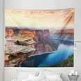 thumbnail image 1 of Wyoming Tapestry, Aerial Vista Photo of Flaming Gorge National Recreation Area Panorama at Sunset, Fabric Wall Hanging Decor for Bedroom Living Room Dorm, 5 Sizes, Multicolor, by Ambesonne, 1 of 1