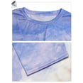 thumbnail image 5 of PULLIMORE Womens Tie Dye Gradient Short Sleeve T-shirt Crew Neck Summer Top Plus Size Tee Shirts (M, Purple), 5 of 9