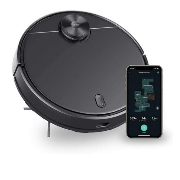 Pre-Owned Wyze Wi-Fi Connected Robotic Vacuum with LiDAR Room Mapping, Ideal for Pet Hair, Hard Floors and Carpets