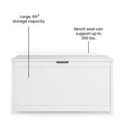 Child Craft Harmony 33 Kids Toy Box Storage Chest, Soft-Close Hinges, Wooden Construction, Matte White
