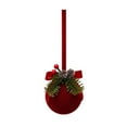 thumbnail image 2 of Dserfhy Christmas Red Bell Ornament Plastic Velvet Flocked Bell Ball Tree Ornament for Holiday Window Shop Home Decoration, 2 of 8