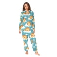 thumbnail image 4 of Adult Christmas Onesie Cartoon Lion with Sky Element Cute Animal Wallpaper for Textile Gift Wrap Paper Zipper One-Piece Pajamas Unisex with Pockets, 4 of 6