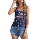 thumbnail image 2 of Camiseta Sin Mangas con la Bandera Estadounidense para Mujer, Camisetas Sin Mangas del 4 de Julio para Mujer, Camisetas Patrióticas con la Bandera de EE UU, Chaleco Azul, 2 of 5