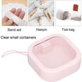 thumbnail image 3 of ZOUSSIQI Hair Tie Organizer Boxes ABS Transparent Jewelry Box with Strap, Press to Open, Clear Small Containers Portable Hair Tie Holder for Rings, Earrings, Beads, Small Items(Pink) CA919-89204, 3 of 9