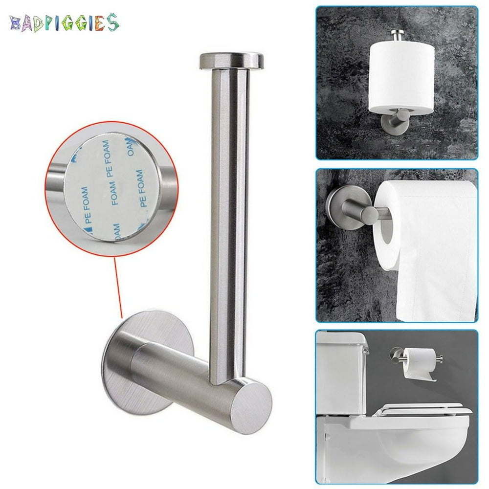 BadPiggies Toilet Paper Holder, Self Adhesive Bathroom Roll Holder