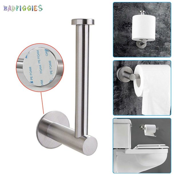 BadPiggies Toilet Paper Holder, Self Adhesive Bathroom Roll Holder