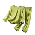 thumbnail image 1 of MIASHUI Ensemble de Pyjama T-Shirt à Manches Courtes et Pantalon pour Garçons, Décontracté, Vert, 4-5 Ans, 1 of 3