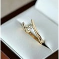 thumbnail image 3 of 1Ct Lab Created Diamond Round Cut Solitaire Bypass Ring 14K Yellow Gold Plated, 3 of 4