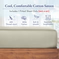thumbnail image 2 of California Design Den Queen Fitted Sheet Only, Softest 400 Thread Count 100% Cotton Sateen, Deep Pocket, All-Around Elastic, Side Indicators - Taupe, 2 of 7