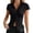 Black, variant on Plus Size Tops, Women Business Casual Tops Button Down Shirt Y2k Short Sleeve Collared Fitted Blouse Tie Back Going Out Tops White S