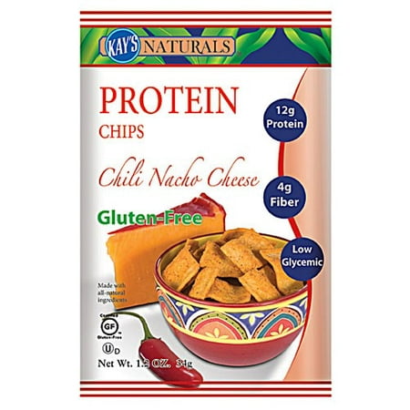 (3 pack) (3 Pack) Kay's Naturals Protein Chips, Chili Nacho Cheese, 12g Protein, 1 Ct