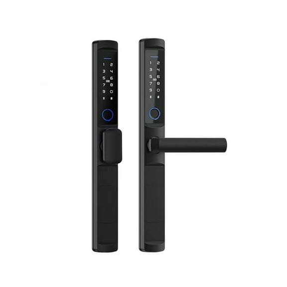 Waterproof Tuya Fingerprint Locks Round Handle Electronic Smart Sliding IC Card Code Lock For Aluminum Glass Push Pull Door ,More Secure