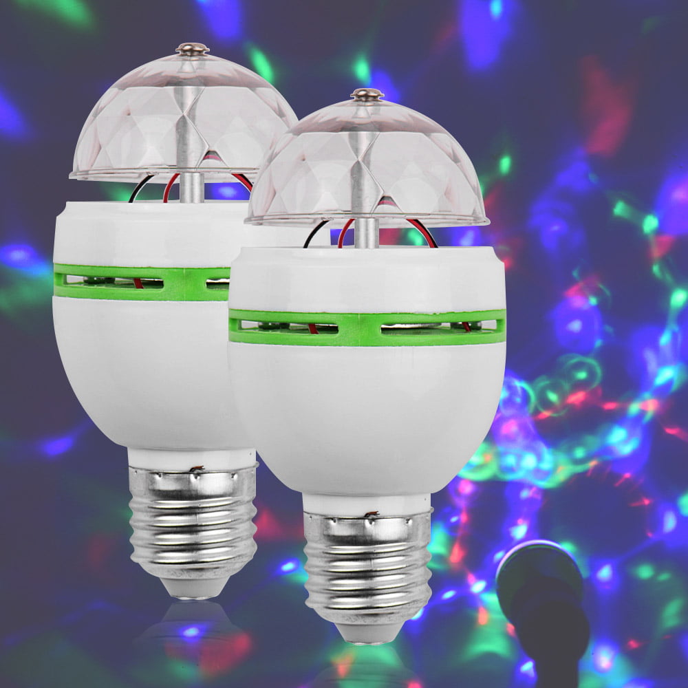 Disco 3W E27 Colorful RGB LED Rotating Stage Light Globe Bulb Lamp Bar Party DJ 