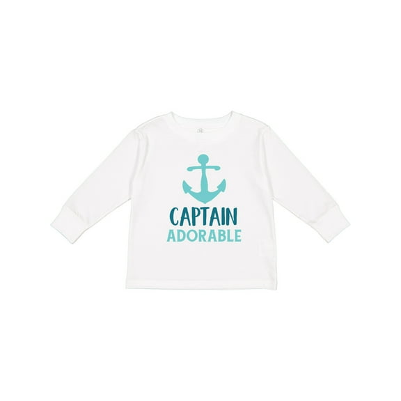 Inktastic Captain Adorable, Boat Anchor, Sailor, Sailing Boys Long Sleeve Toddler T-Shirt