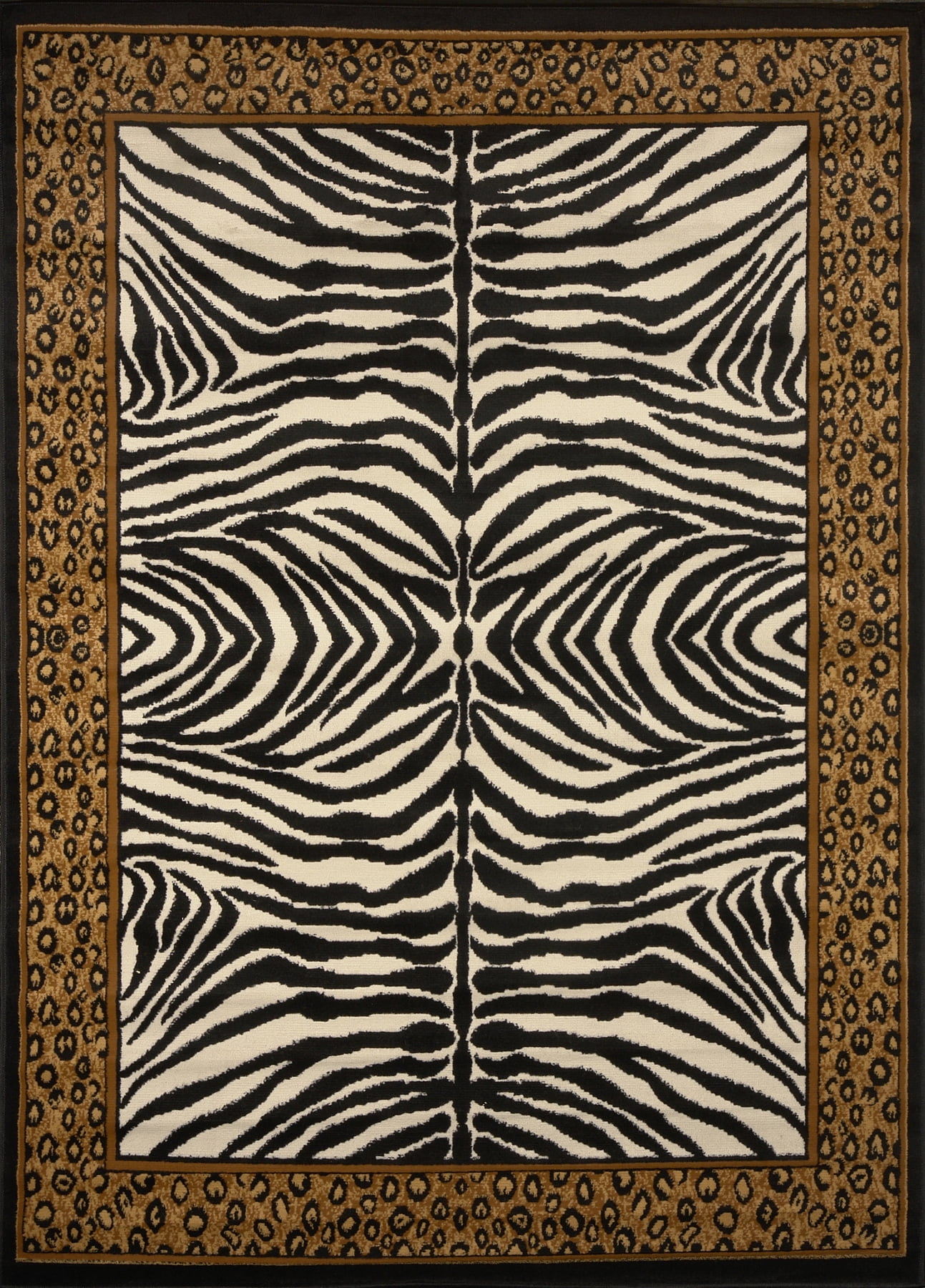 Home Dynamix Zone Area Rugs - 75-502 Animal Print Bordered Leopard Zebra Rug Home Dynamix Zone Area Rugs - 75-502 Animal Print Bordered Leopard Zebra Rug