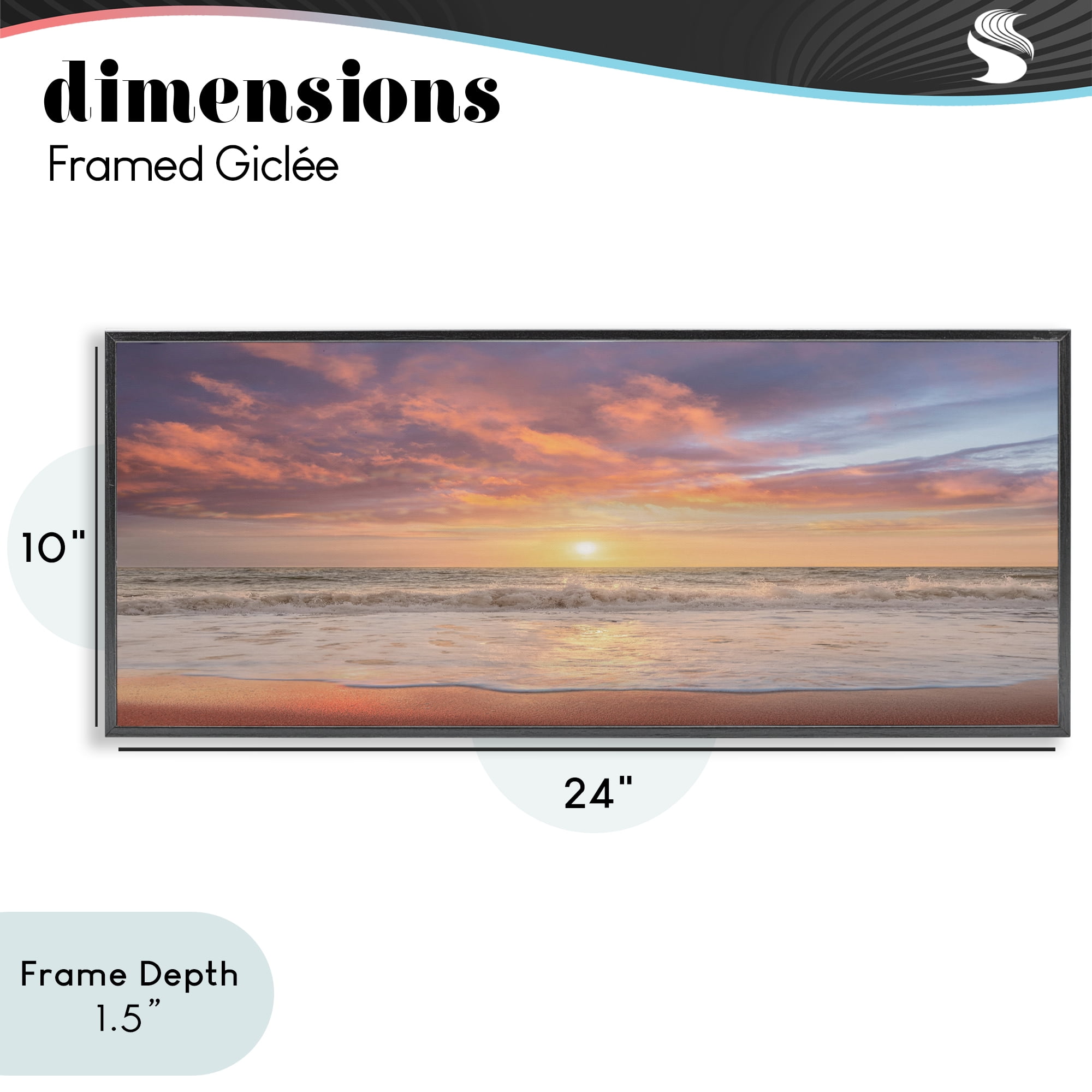 Stupell Industries Vivid Sunset Panorama Black Framed Giclee Art, design by Mike Caliascibetta