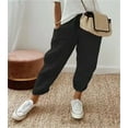 thumbnail image 2 of Spring Summer Cotton Linen Pants Women‘s Solid Elastic High Wasit Lace Up Pockets trouser Ladies Loose-fitting Nine Points Pants, 2 of 7