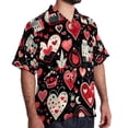 thumbnail image 2 of Valentine's Day Love Men's Short Sleeve Poplin Button Down Shirts - Casual Printed Summer Beach Tops for Men, 2 of 6