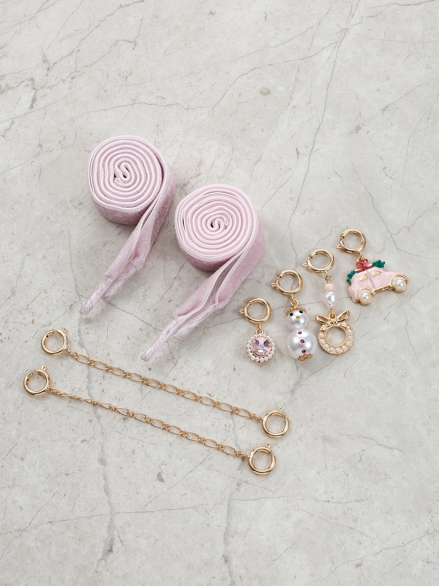 Packed Party Pink Bow Shoe Charms