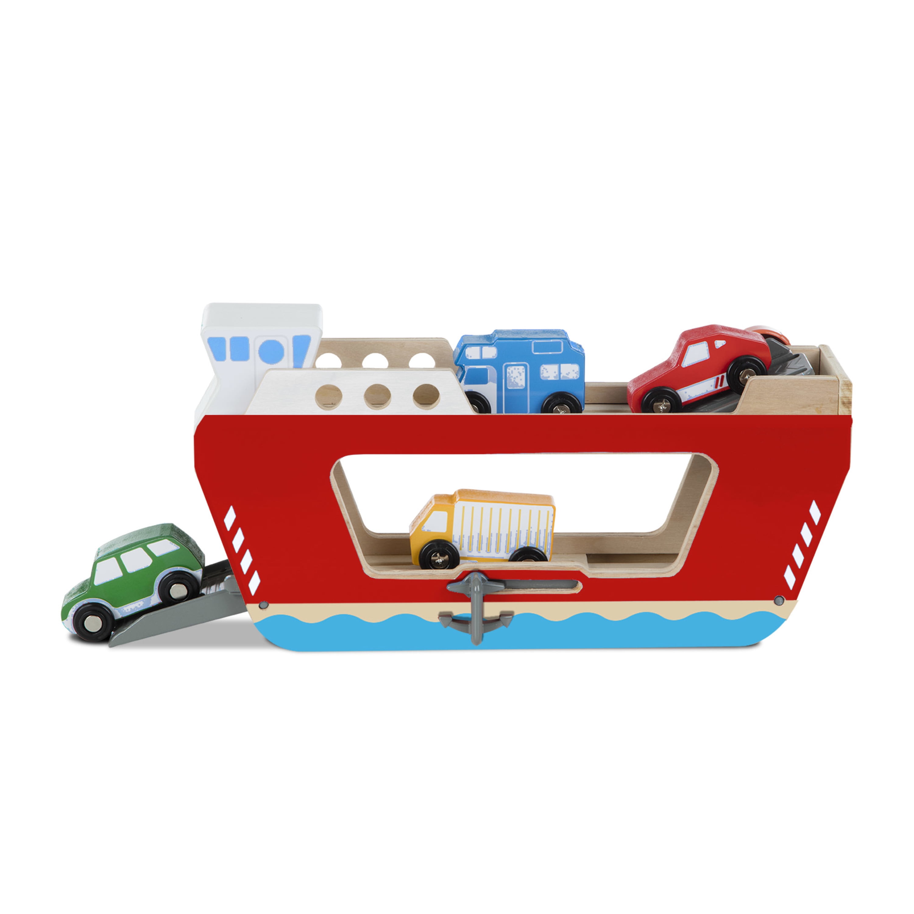 Melissa Doug Wooden Ferryboat with 4 Wooden Vehicles Walmart