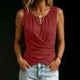 thumbnail image 4 of Omexry Cute Tops Women's Color Buttoned -Linen Sleeveless Top Ladies' Top Ladies' Tank Top, 4 of 7