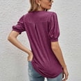 thumbnail image 4 of Top de manga abullonada para mujer,Blusa de manga abullonada V Blusa de manga abullonada de moda Blusa con cuello en V Integración perfecta, 4 of 8