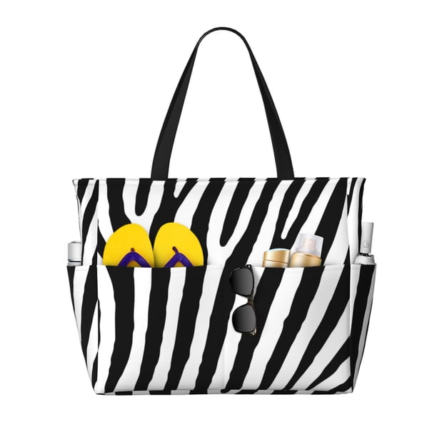 Easygdp Zebra Bolsa de Viaje de Playa de Gran Capacidad, Bolsa Tote Perfecta para la Playa, Escapadas de Fin de Semana y Viajes