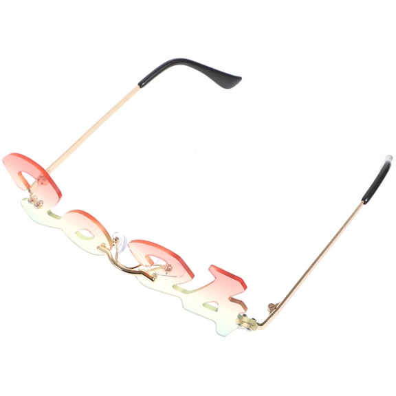 TAILTOSS 1Set New Year Eyeglasses Rimless Sunglasses Red Style for Adults in New Year's Eve