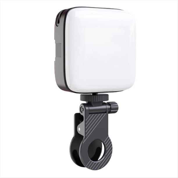 Mini Luz de Relleno LED Iluminación Bicolor Zapata Fría para Cámara Videocámara Vlog Luz de Fotografía con Clip Extraíble Negro
