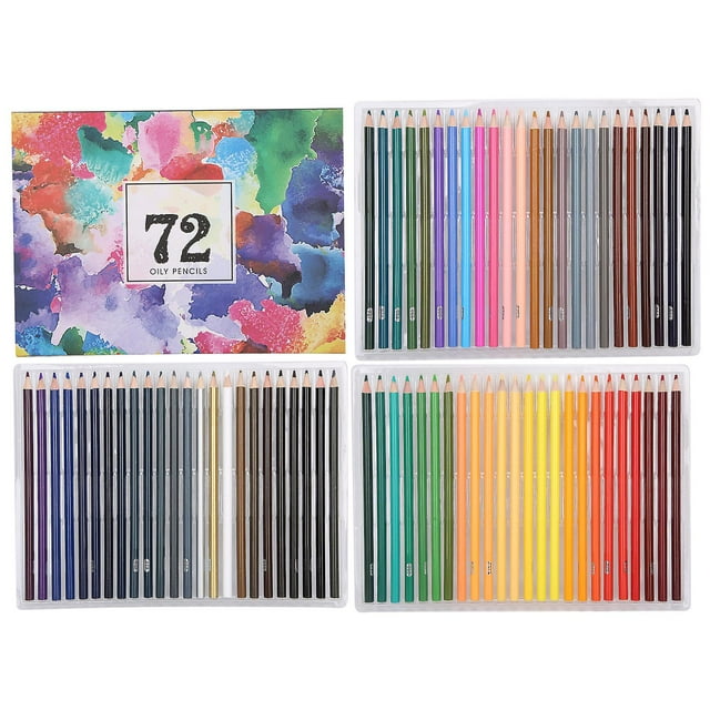 Ensemble de 72 crayons de couleur à l'huile pour adultes, artistes, coloriage, dessin, croquis, ombrage, fournitures artistiques