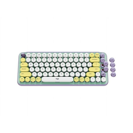 Logitech - POP Keys Wireless Mechanical Tactile Switch Keyboard for Windows/Mac with Customizable Emoji Keys - Daydream Mint (Purple)