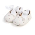 thumbnail image 4 of Baby Girls Fall Shoes Floral Pattern Big 3D Bow Non-Slip First Walking Adorable Soft Sole PU Shoes, 4 of 9