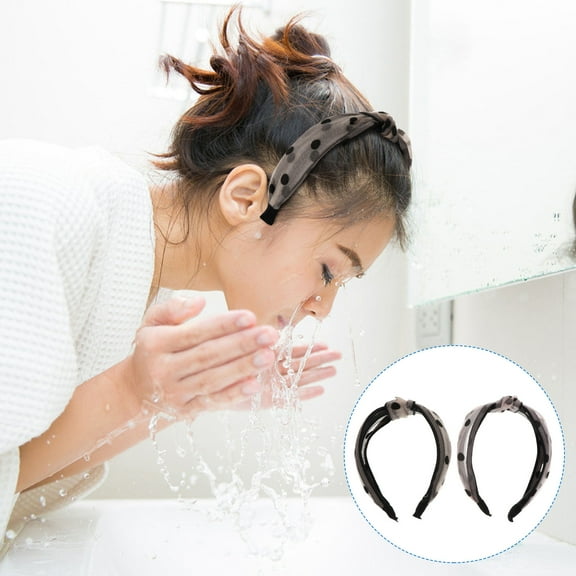 MERRYHAPY 2-Pack Fabric Bow Knot Headbands for Women, Assorted Colors, Stylish Hair Accessories for Parties and Everyday Wear