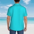 thumbnail image 3 of Lsque Aqua pattern Hawaiian Shirt for Men, Unisex Summer Beach Casual Short Sleeve Button Down Shirts-Small, 3 of 9