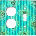 thumbnail image 4 of Metal Light Switch Plate Cover Elegant Grape Vine Teal Striped Damask DAM089, 4 of 13