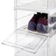 thumbnail image 3 of Caja transparente apilable para zapatos sin montaje organizador de plástico con puerta estante de pie con tapa, 3 of 8