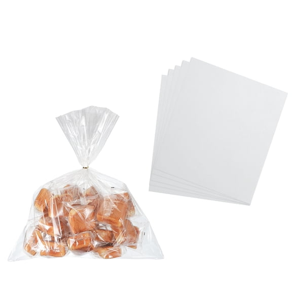 Uxcell Treat Bags, 5 Pcs 23.7x19.7 Inch Clear Gift Bags with Twist Ties for Candy Clear