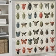 thumbnail image 3 of Insect Butterfly Shower Curtain, Vintage Art Specimen Insect Decorative Bathroom Shower Curtain, Watercolor Printed Butterfly Shower Curtain, Family Bathroom Waterproof Decorative 12 Hooks 72x72In, 3 of 6