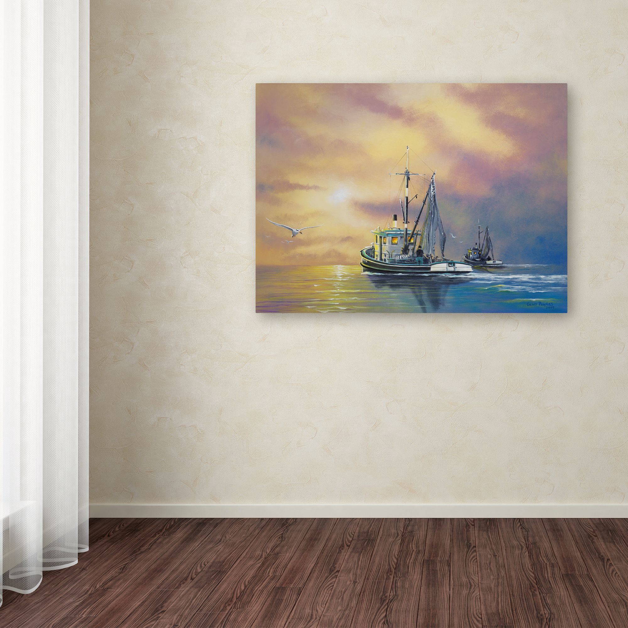 Trademark Fine Art 'Work On The Water' Canvas Art by Geno Peoples