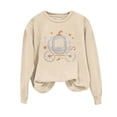 thumbnail image 5 of IDOCLOTHES Hello Pumpkin Sweatshirt for Women Long Sleeve Crewneck Halloween Sweaters 2026 Trendy Pullover Tops Plus Size Clothes Womens Fall Fashion Clothing Beige, XL, 5 of 6