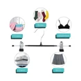 thumbnail image 6 of 5 PACK 12Inch Pant Hangers Skirt Hangers with Clips Non-Slip Hangers for Heavy Duty Ultra Thin Space Saving Hangers-5pack, 6 of 6