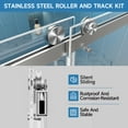 thumbnail image 3 of Shower Door Frameless, 60" W × 76" H Double Sliding Shower Door for Bathroom, 5/16" (8mm) Tempered Glass Door for Walk-in Shower, Stainless Steel Handle, ‎Chrome, 3 of 9