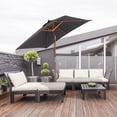 thumbnail image 2 of Outsunny 6.6x5ft Fir Wooden Patio Umbrella with Tilt Mechanism Bamboo Ribs, 2 of 10